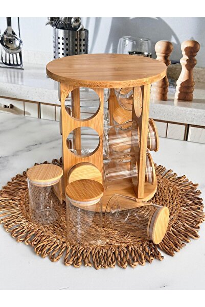 ROSSEV طقم توابل من 12 قطعة مع حامل من الخيزران أثينا