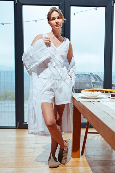 JOJOMIA Alin Women's Shorts Ruffled White