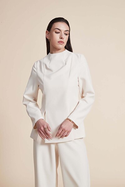 Yola Solid Ruffled Long-Sleeve Top