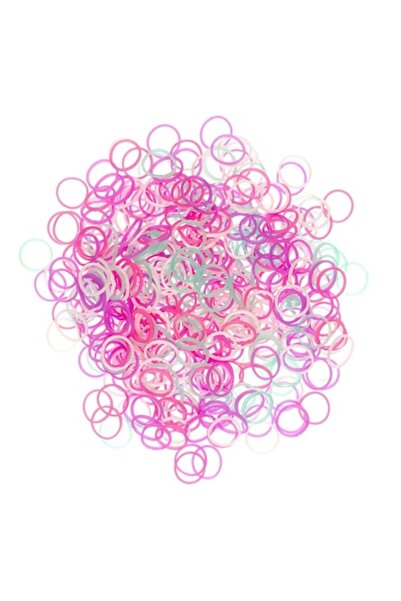 SHOPIENS Set 500 elastice de păr Shopiens® roz/alb