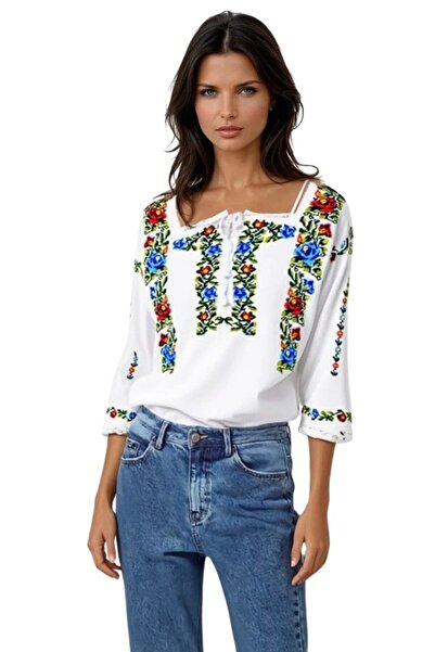 rody's forever Παραδοσιακή μπλούζα, γυναικεία ML 237 λευκό/πράσινο βάτραχος, ...