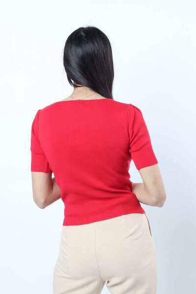 Nichii بلوزة قصيرة من القطن المكشكش