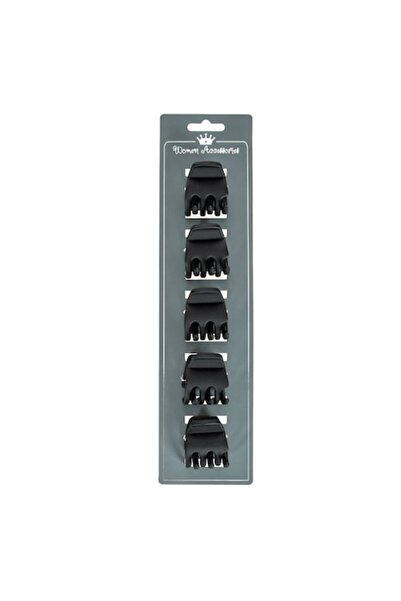 SHOPIENS Set 5 agrafe de păr Shopiens® pentru femei, culoare negru mat, 3,5 cm