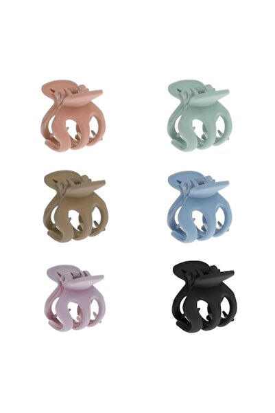 SHOPIENS Set agrafe de păr, multicolore, textură mată, 6 bucăți, 2,5 cm