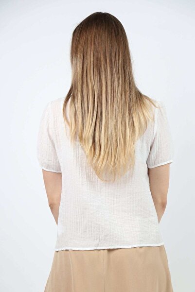 Nichii Lace-Trim Short-Sleeve Top