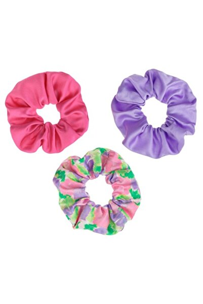 SHOPIENS Set 3 elastice de păr pentru femei, materiale textile satinate în cu...