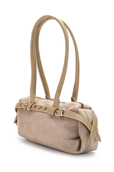 minebag Suede Belt Detailed Women's Shoulder Bag Anfora Mink