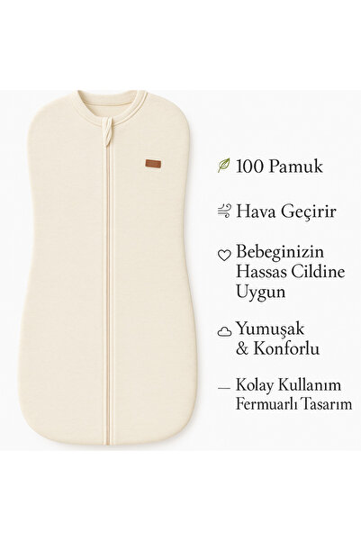 Melekpare %100 Pamuklu Fermuarlı Bebek Kundak Yeni Doğan