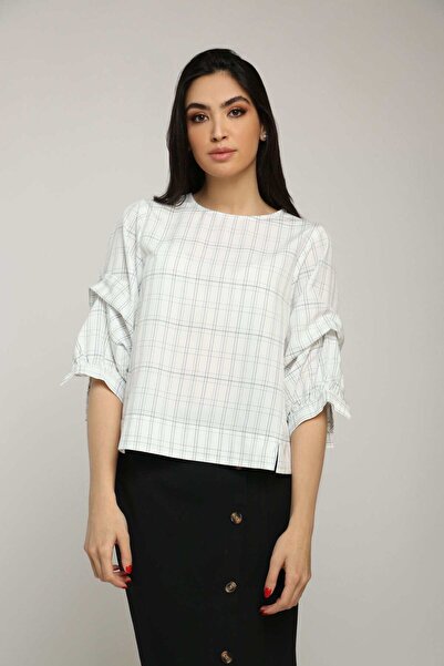 Nichii Layered Checkered Long-Sleeve Top