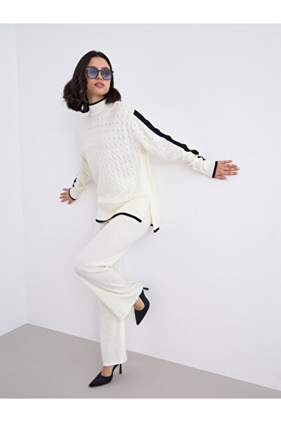 Styli Off White Knit Sweater and Trousers Co-Ods