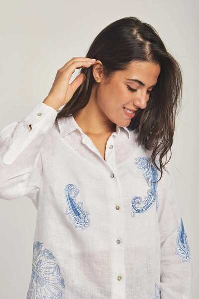 DALYDRESS Floral Embroidered Long-Sleeve Top