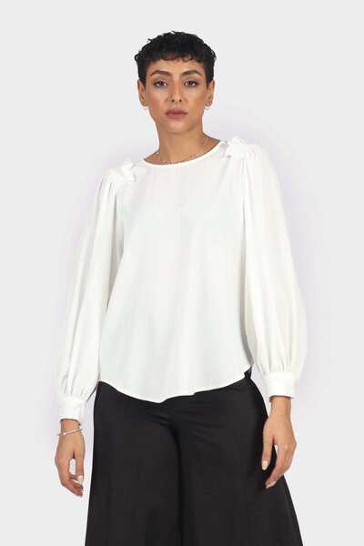Nichii Solid Puff-Sleeve Top