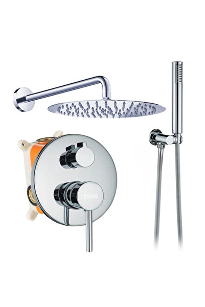 2H Wall-mounted bathtub shower mixer with rain shower set