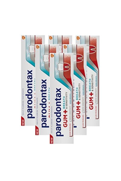 Parodontax Toothpaste Gum+, Breath and Sensitivity, 6 x 75 ml