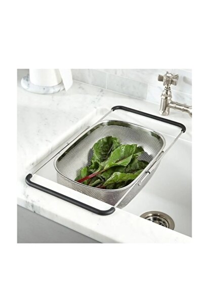 stilsenin34 مصفاة مستطيلة زاوية معدنية من الستانلس ستيل مقاس 34 × 23 سم