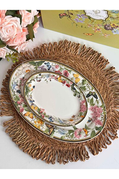 ROSSEV Muse Garden Oval Presentation Plate Set of 2