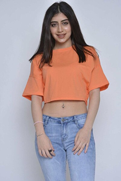 mica Cotton Solid Cropped Short Top