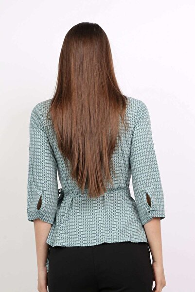 mica Printed Tie-Waist V-Neck Top