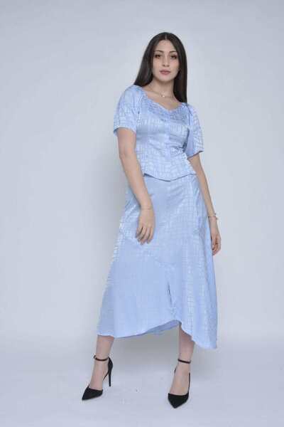 mica Short Satin Square-Neck Top