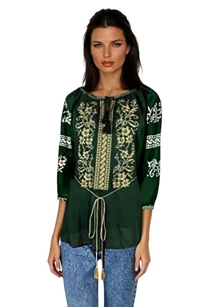 rody's forever Ladies' blouse type R24, green/gold, size L