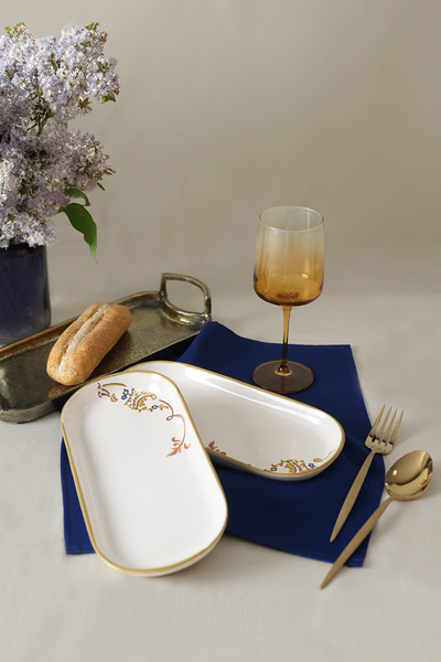 Keramika Bronze Bloom Noyan Boat Plate 26 cm 2 Pieces 22926