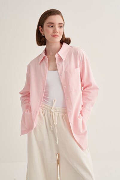 EBU Prive Women's Organic Cotton Oversize Shirt Pink