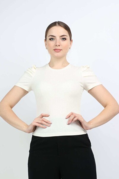 Nichii Solid Cotton Short-Sleeve Top