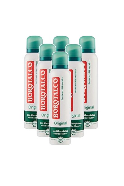 Borotalco Set 6 x Deodorant spray Original, 0% alcohol, 48h protection, 150 ml