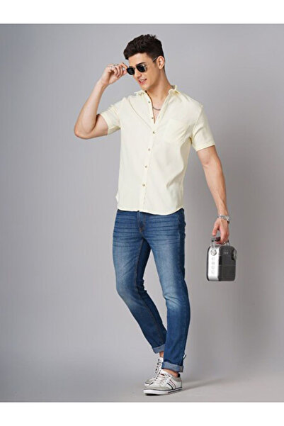 HardSoda By Styli Men Yellow Solid Casual Shirt