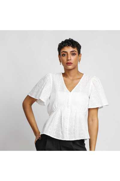 Nichii Lace V-Neck Oversized Top