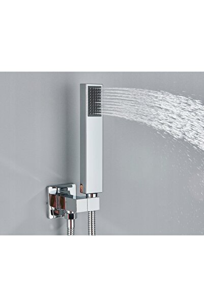 2H 3-in-1 built-in shower faucet, waterfall, rain, chrome.
