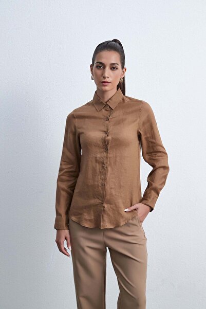 Livia Solid Buttoned Long-Sleeve Top