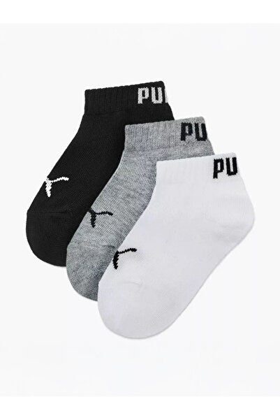 Puma عبوة من 3 جوارب ربعية بتفاصيل الشعار