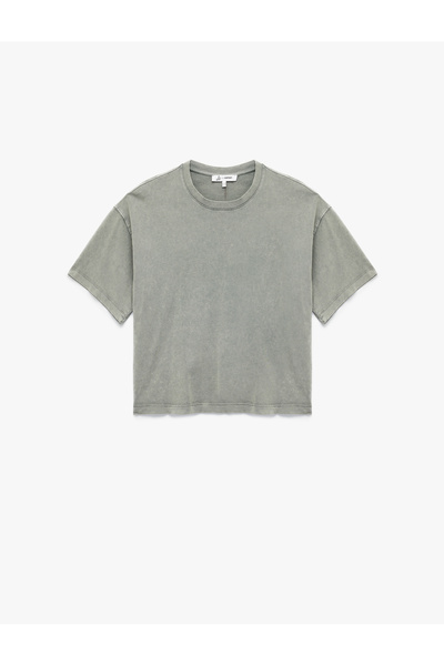 Koton Μπλουζάκι με κοντό μανίκι, βαμβακερό, πλενόμενο, oversize