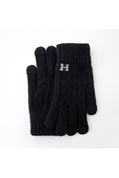 Flippy Men's Gloves, Flippy, Model H, Touchscreen Function, Knitted Acrylic Material, Black