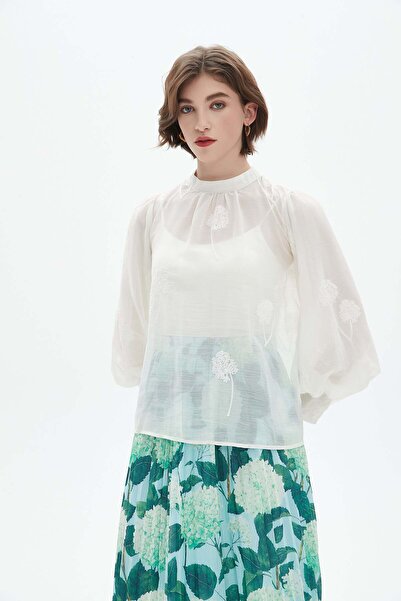 Nichii Wide-Sleeve Crew-Neck Top