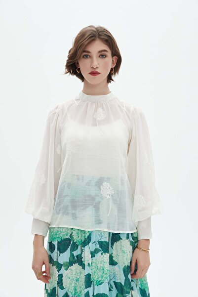 Nichii Wide-Sleeve Crew-Neck Top