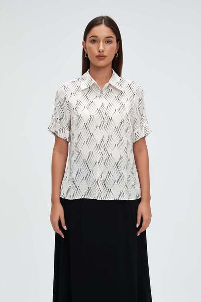mica Printed Half-Sleeve Top