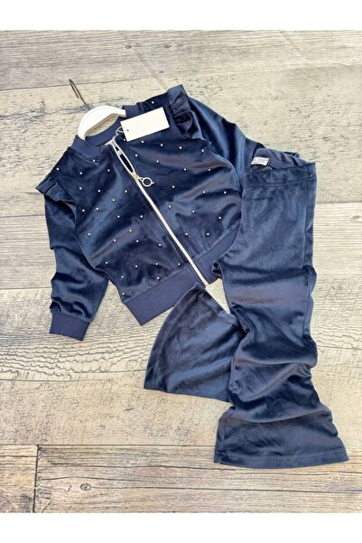 ARBİ kids Țesătură de catifea franceză cu perle pentru fete, costum elegant, model complet