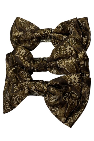 Stella Eşarp Women's Colorful Hair Accessory Patterned Ribbon Hairpin