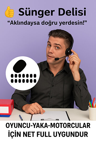 OEM 1 ADET Mikrofon Süngeri Rüzgar ve Gürültü Önleyici Motorcu Yaka Oyuncu İçin Uygun Sünger Delisi