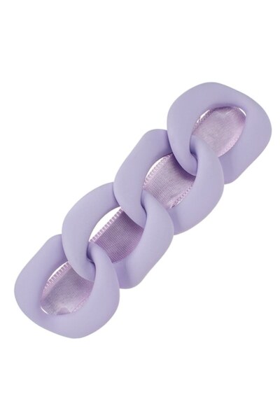 SHOPIENS Clama pentru păr damă Shopiens® cu clip argintiu și model lila, 10 cm