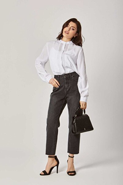 DALYDRESS Lace Pleated Long-Sleeve Top