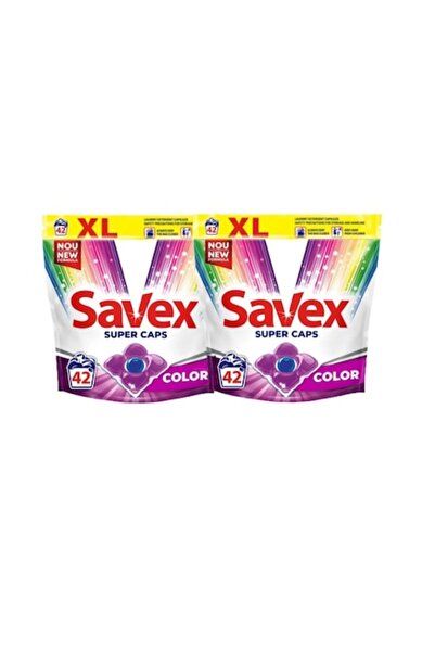 SAVEX Set of 2 x Super Caps Color Automatic Laundry Detergent, 42 capsules, 84 washes