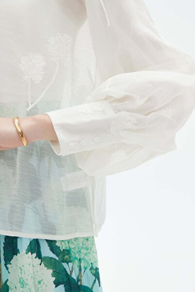 Nichii Wide-Sleeve Crew-Neck Top