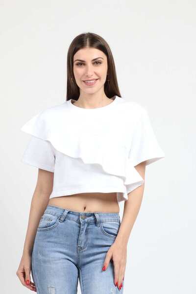 Kitschen Short Cropped Ruffle Top