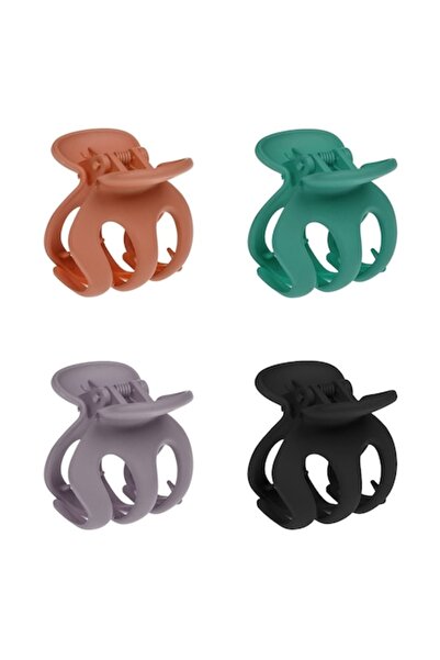 SHOPIENS Set 4 agrafe de păr Shopiens® pentru femei, negre, verzi, maro și nu...