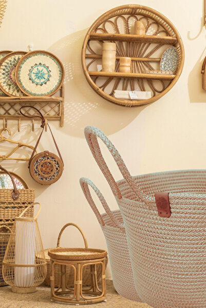 Salvia Dione Multi-Purpose Jute Wicker Basket Bathroom Kitchen Cabinet Organizer Onion Holder Flower Pot Laundry Toy Basket