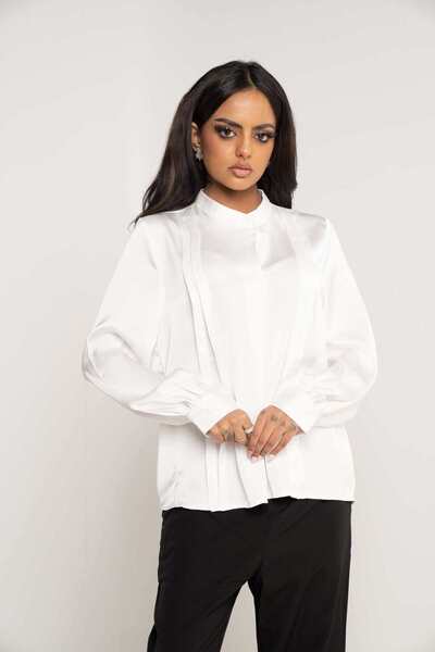 mica Solid Long-Sleeve Top with Flared Sleeves