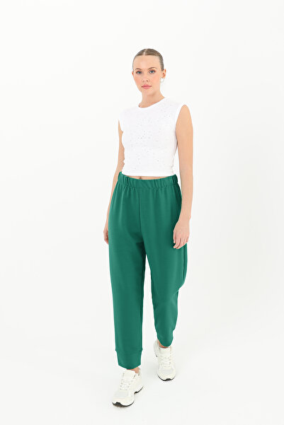 Modamorfo Women's Rib Detailed Sweatpants - 30189Pnt